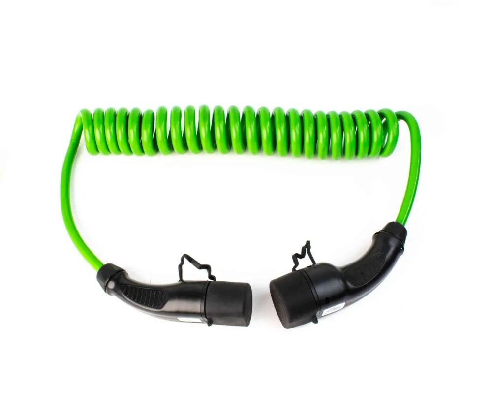 Hi Vis Coiled Type 2 To Type 2 Ev Charging Cable 5 Metre 7kw (1)